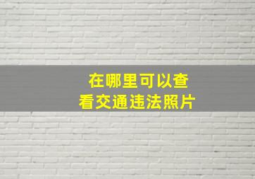 在哪里可以查看交通违法照片