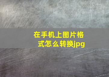 在手机上图片格式怎么转换jpg