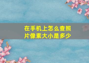 在手机上怎么查照片像素大小是多少