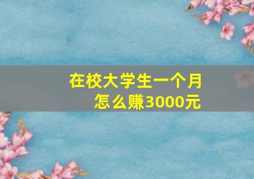 在校大学生一个月怎么赚3000元