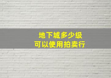 地下城多少级可以使用拍卖行