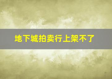 地下城拍卖行上架不了