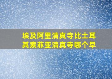 埃及阿里清真寺比土耳其索菲亚清真寺哪个早