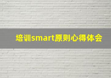 培训smart原则心得体会