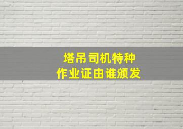 塔吊司机特种作业证由谁颁发