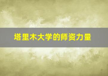 塔里木大学的师资力量