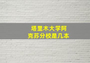 塔里木大学阿克苏分校是几本