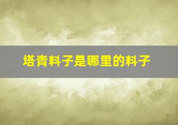 塔青料子是哪里的料子