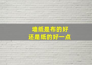 墙纸是布的好还是纸的好一点