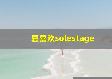 夏嘉欢solestage