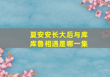 夏安安长大后与库库鲁相遇是哪一集