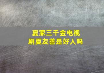 夏家三千金电视剧夏友善是好人吗