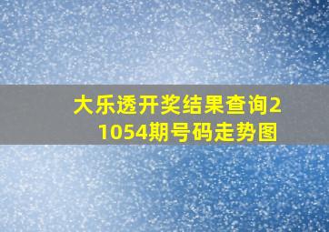 大乐透开奖结果查询21054期号码走势图