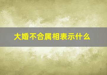 大婚不合属相表示什么