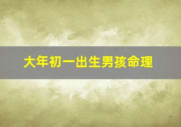 大年初一出生男孩命理