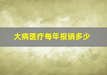 大病医疗每年报销多少