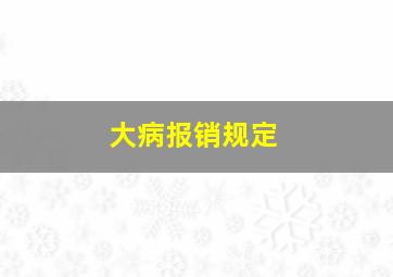 大病报销规定