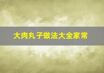 大肉丸子做法大全家常