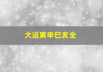 大运寅申巳亥全