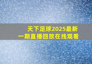 天下足球2025最新一期直播回放在线观看