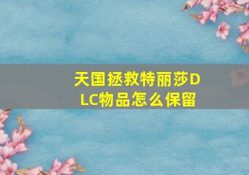 天国拯救特丽莎DLC物品怎么保留