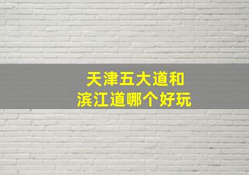 天津五大道和滨江道哪个好玩