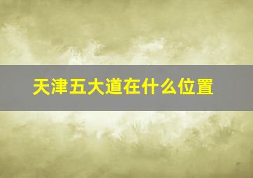 天津五大道在什么位置