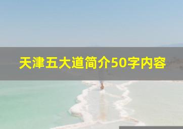 天津五大道简介50字内容