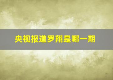 央视报道罗翔是哪一期