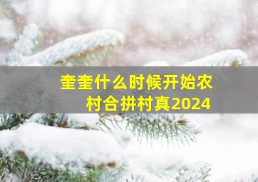 奎奎什么时候开始农村合拼村真2024