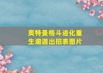 奥特曼格斗进化重生迪迦出招表图片