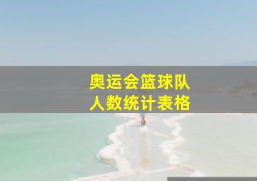 奥运会篮球队人数统计表格