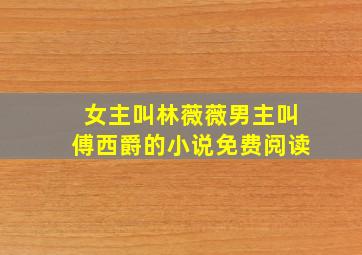 女主叫林薇薇男主叫傅西爵的小说免费阅读