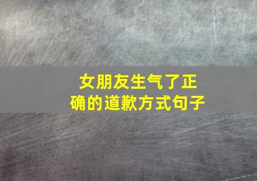 女朋友生气了正确的道歉方式句子