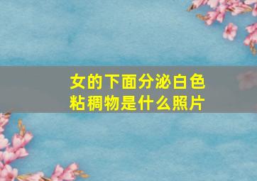 女的下面分泌白色粘稠物是什么照片