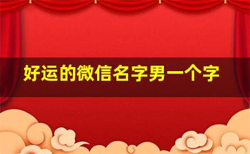 好运的微信名字男一个字