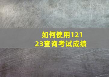 如何使用12123查询考试成绩