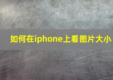 如何在iphone上看图片大小