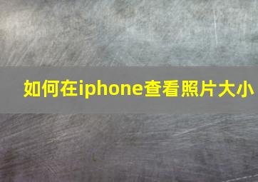 如何在iphone查看照片大小