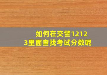 如何在交警12123里面查找考试分数呢