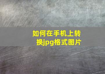 如何在手机上转换jpg格式图片