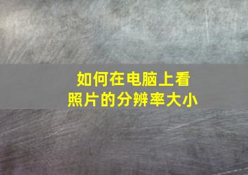 如何在电脑上看照片的分辨率大小