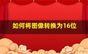 如何将图像转换为16位