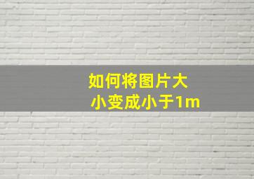 如何将图片大小变成小于1m