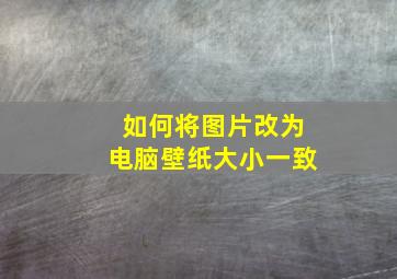 如何将图片改为电脑壁纸大小一致