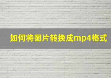 如何将图片转换成mp4格式