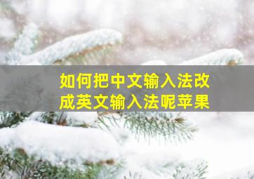 如何把中文输入法改成英文输入法呢苹果