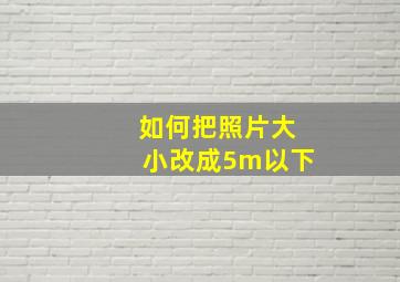 如何把照片大小改成5m以下