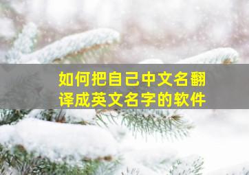 如何把自己中文名翻译成英文名字的软件