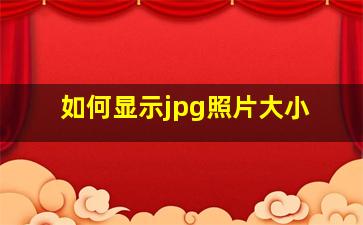 如何显示jpg照片大小